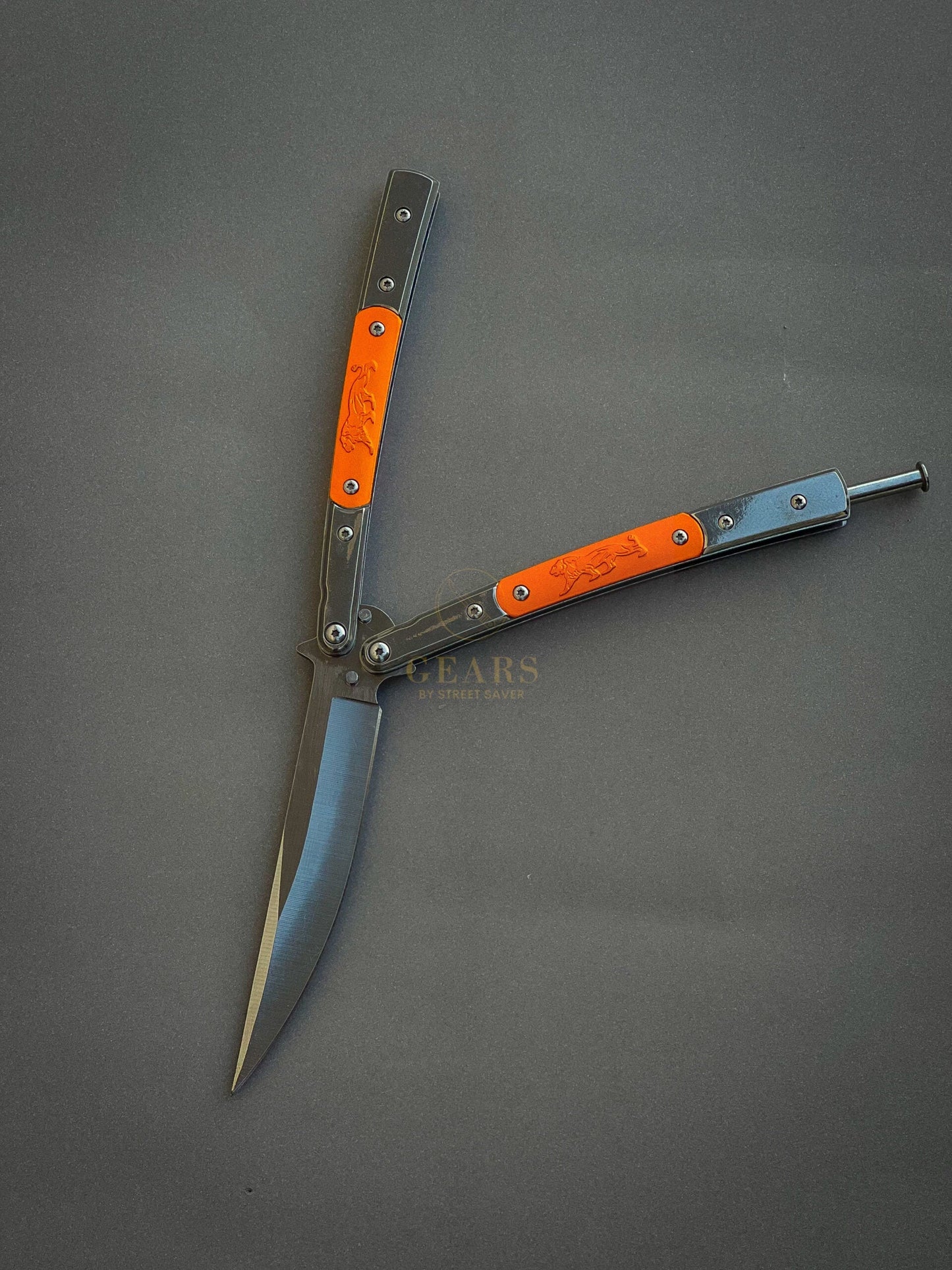 Butterfly Knife ( Orange Handle )