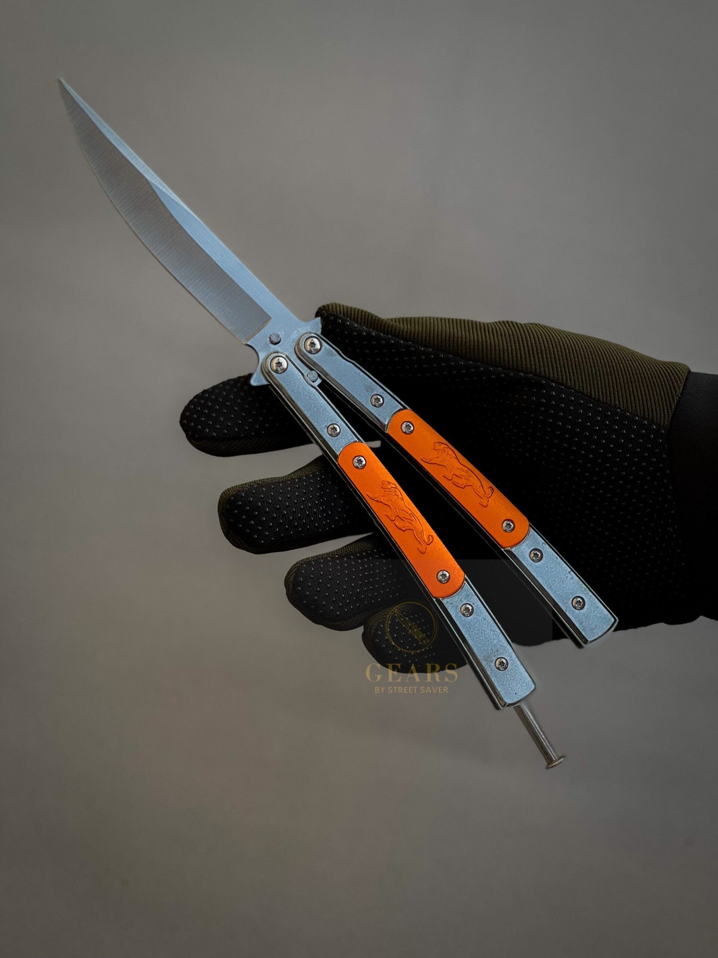 Butterfly Knife ( Orange Handle )