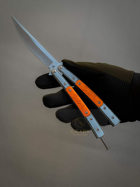 Butterfly Knife ( Orange Handle )