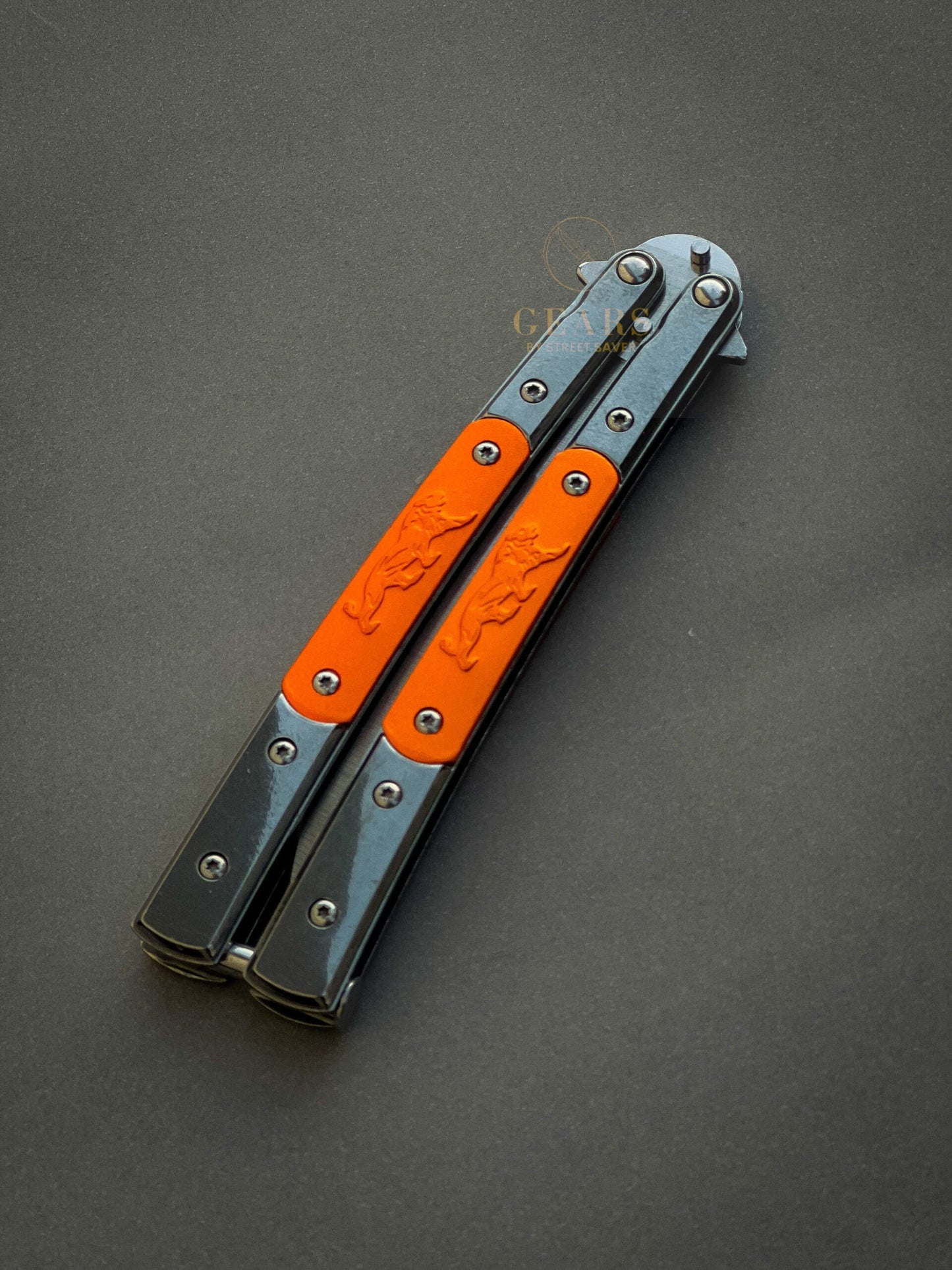 Butterfly Knife ( Orange Handle )