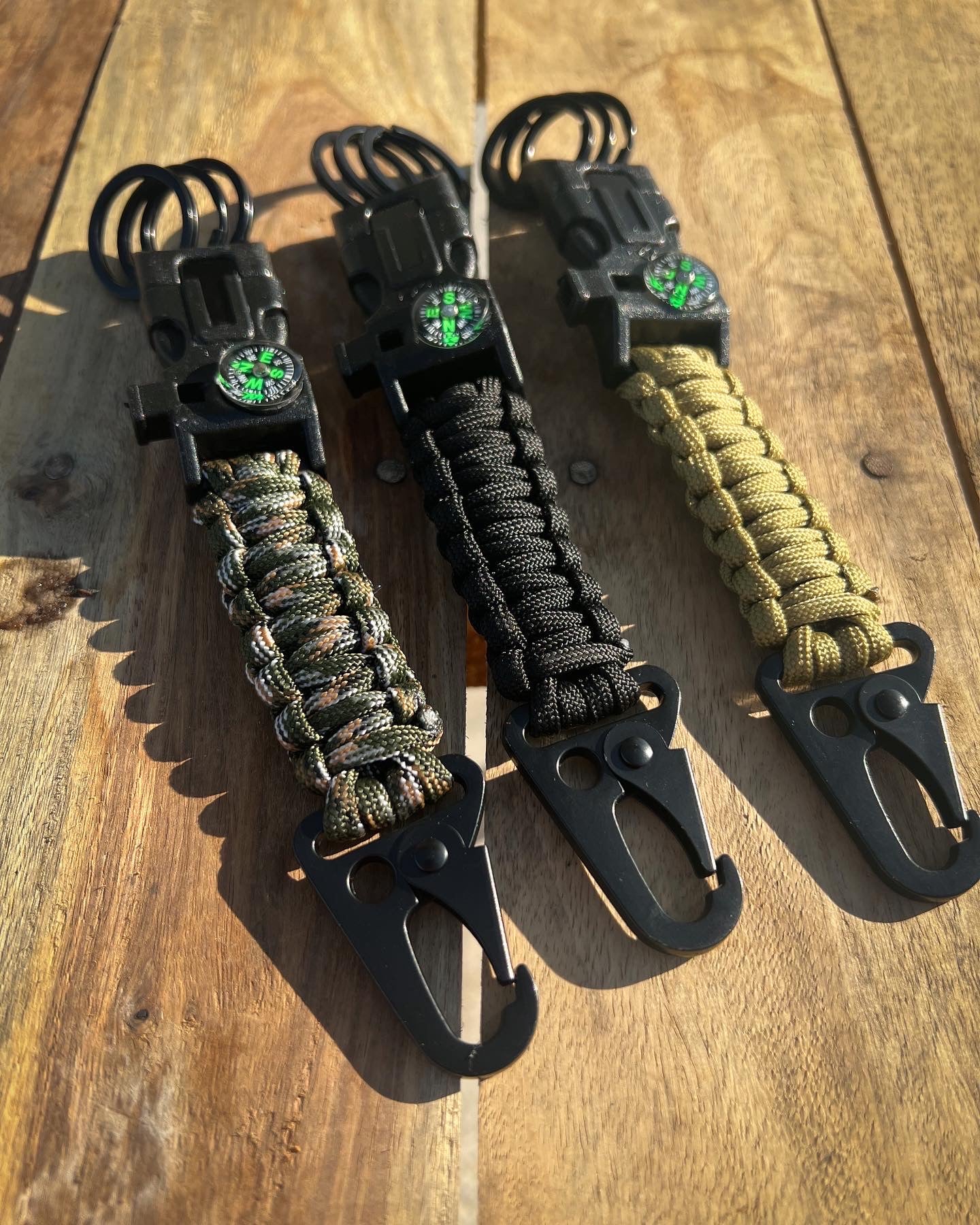 Paracord Fire Starter Tactical Keychain with Whistle