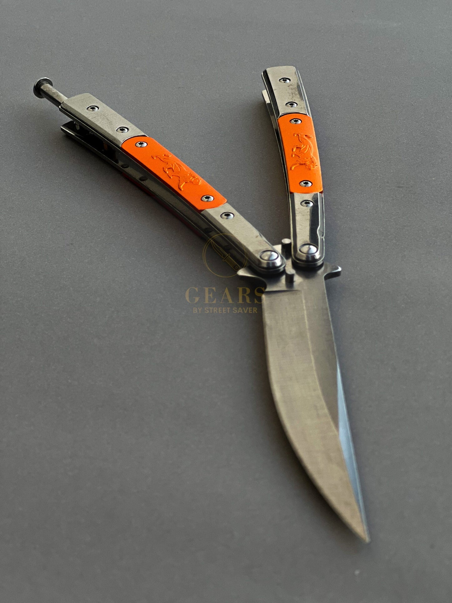 Butterfly Knife ( Orange Handle )