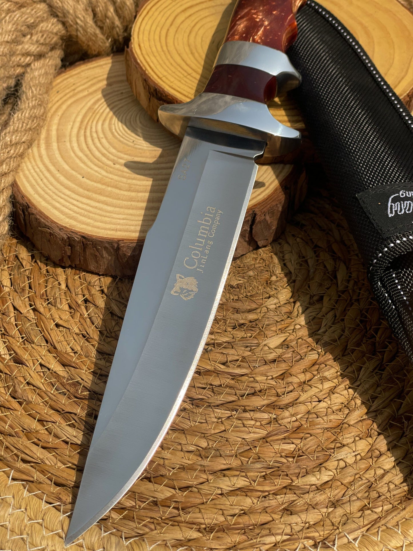 Full Tang Columbia Knife SA27 ( Dark Brown Handle )