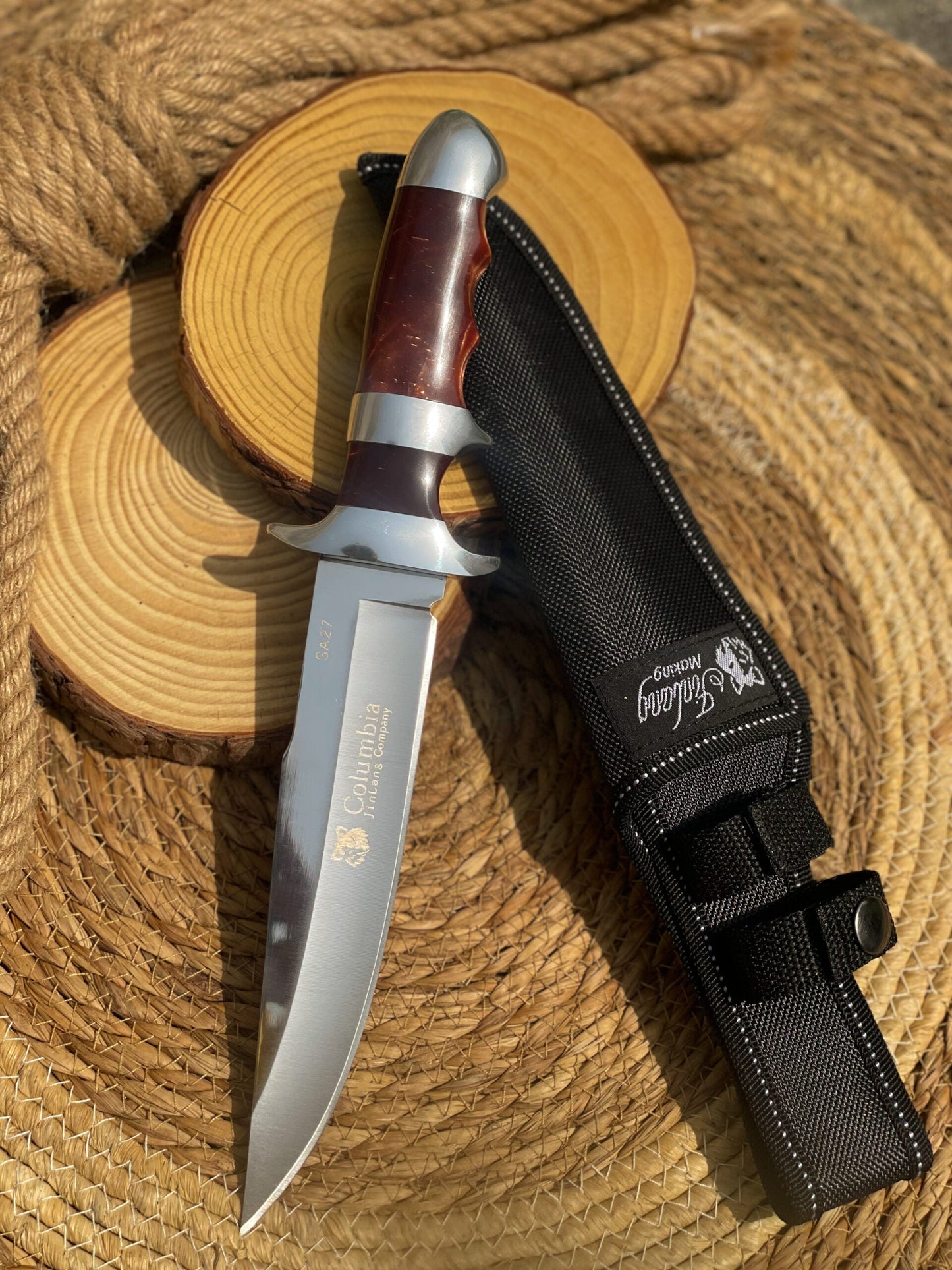 Full Tang Columbia Knife SA27 ( Dark Brown Handle )